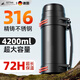 SZTAA保溫壺大容量戶(hù)外316不銹鋼開(kāi)水瓶便攜車(chē)載超大號保溫杯 【超長(cháng)保溫+抗菌內膽+雙持】-黑 【4000毫升巨無(wú)霸】可裝8斤水