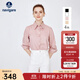 Navigare意大利小帆船長(cháng)袖襯衫女休閑方領(lǐng)春秋季衫衣寬松顯瘦通勤百搭襯衣 珊瑚粉 XL