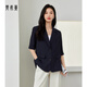 梵希蔓ol通勤女裝小個(gè)子西裝外套女春秋質(zhì)感高級透感薄款職場(chǎng)西服 V8019 藏青色 M