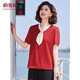 俞兆林喜婆婆針織T恤夏季中老年女裝媽媽裝短袖上衣 Y52T169