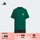 adidas男女大童休閑短袖套裝兒童夏季新款阿迪達(dá)斯官方輕運(yùn)動   黑色/森林綠   140