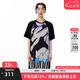 幻走（MOVEUP）2025夏季新款.FUN系列插肩袖印花撞布拼接梭織連衣裙 黑色 L
