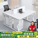 京英職員辦公桌辦公室屏風(fēng)工作臺六人位工位員工桌卡座辦公桌椅組合 職員雙人位丨輕奢白 辦公桌