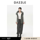 DAZZLE地素 羽絨服秋冬季女裝雅丹風(fēng)暗紋羽絨背心上衣 深灰色 XS
