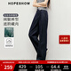 紅袖寬松垂感牛仔褲2025春季新款女裝酷颯氣質(zhì)原色高腰休閑闊腿長(cháng)褲 深牛仔藍072 XL