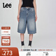 Lee25新品寬松版五袋款設計復古中藍色水洗女牛仔短褲潮流A08037 復古中藍色 26