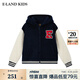 E·LAND KIDS衣戀男女童外套25年早春新品仿羊羔絨拼色上衣 Navy藏青色/59 150 cm
