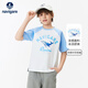納維凱爾意大利小帆船童裝兒童短袖t恤夏季男童中大童涼感圓領(lǐng)撞色短袖5 【涼感透氣】天空藍 140