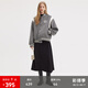 fano studios范洛冬季新款棒球服外套女設(shè)計(jì)感復(fù)古學(xué)院風(fēng)刺繡毛呢加厚短外套 花灰色 XS