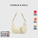 CHARLIE&KELLI品牌小c&k女士包包2025新款馬鞍包簡(jiǎn)約單肩包鏈條包生日禮物女生 白色