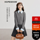 紅袖復古高級感毛衣冬季2024新款女裝學(xué)院風(fēng)絞花拼接襯衫領(lǐng)針織衫上衣 煙灰056 L