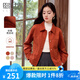 熙世界2025春季新款工裝風麂皮絨外套女小個子短款夾克上衣潮ins 落日橘 S