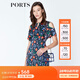 PORTS寶姿商場同款新品女裝優(yōu)雅紅花藍屋露肩連衣裙LN8D131HPT037 丈青印花 S (4)