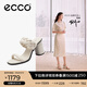 愛步（ECCO）涼鞋女 夏季方頭一字帶優(yōu)雅媽媽女士單鞋高跟涼鞋 雕塑233303 石灰色23330301378 37