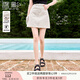 香影波點(diǎn)牛仔半身裙女2025夏季新款米色高腰a字裙甜美小個(gè)子短裙 米色 M