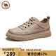 駱駝牌休閑低幫男鞋運(yùn)動(dòng)厚底經(jīng)典復(fù)古板鞋春夏季 P15S836006 沙色 39  