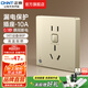 正泰（CHNT）漏電保護插座 大功率電器家用五孔插座86型暗裝開關(guān)插座面板 五孔10A 金
