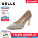 百麗（Belle）吉娜同款高跟鞋女商場(chǎng)款單鞋婚鞋BDAK3AQ5預售 浮光躍金-跟高8CM（寬版） 37 (235mm)