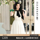 歌力思（ELLASSAY）白色連衣裙夏新款針?biāo)笃唇尤R賽爾仙女裙氣質(zhì)早春穿搭女 純凈白 M