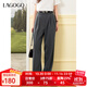 LAGOGO格雷灰百搭休閑西裝褲女拉谷谷2025年春夏新款簡(jiǎn)約通勤褲子 灰色 M