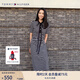 TOMMY HILFIGER【顯瘦百搭】夏季女休閑條紋收腰開(kāi)叉POLO長(cháng)裙連衣裙02497 黑白條紋0AY M