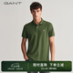 GANT男士簡(jiǎn)約通勤純色純棉百搭舒適翻領(lǐng)針織衫短袖polo衫 313松綠色 L