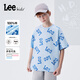Lee兒童短袖T恤2025夏季新款男童女童時(shí)尚百搭圓領(lǐng)上衣中大童體恤 天空藍 150 cm