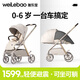 唯樂(lè)寶（welebao）鯨靈嬰兒推車可坐可躺0-3-6歲用新生兒避震雙向輕便折疊高景觀
