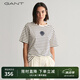 GANT/甘特春季新款女士上衣休閑條紋字母logo印花圓領(lǐng)套頭短袖T恤 130奶油白 L