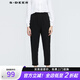 S.DEER圣迪奧女裝時尚通勤松緊抽褶插袋蘿卜褲九分褲S21180816 黑色/91 S 160