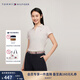 TOMMY HILFIGER【五?？邸肯募九b珠地網(wǎng)眼優(yōu)雅通勤純色條紋修身短袖T恤POLO 米白條紋8P0 M (推薦：105-115斤)