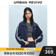 UR2025春季新款女裝休閑運動(dòng)拼接蕾絲邊超寬松外套UYY150011 墨藍 (偏寬松) M (M-L)
