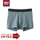 無印良品（MUJI）男式 棉天竺 前封口 平角內褲 煙熏藍色圖案 XL 
