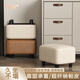 貝黎斯德?lián)Q鞋凳門(mén)口玄關(guān)入戶(hù)穿鞋小凳子沙發(fā)軟包客廳矮凳板凳坐凳坐墊 【超纖納帕皮-糖豆款】大號-橙黃