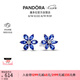 潘多拉（PANDORA）閃耀藍(lán)色拼花耳釘花朵樣式高級簡約個(gè)性七夕情人節(jié)禮物送女友