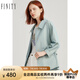 FINITY綠色短款風(fēng)衣春季新款簡約耐皺休閑立體百搭短外套女 綠色 M