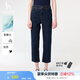 哈吉斯（HAZZYS）女裝 春季褲子女直筒褲【PHIZ系列】時尚牛仔褲女 深藏青色DN 36 (155/68A 36)
