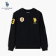 U.S. POLO ASSN.衛衣男秋季圓領(lǐng)潮流寬松長(cháng)袖T恤男士休閑上衣男裝 黑色 XL 