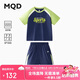 馬騎頓（MQD）MQD男大童24夏新款潮酷休閑撞色運動短袖套裝 藏青 150cm 