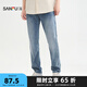 三福2025夏季男士合身小腳牛仔褲 都市通勤直腰長褲男498507 天藍(lán) 33