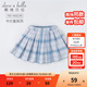 戴維貝拉（DAVE＆BELLA）大童秋裝兒童裙子女孩中大童jk百褶裙女童半身裙時(shí)尚女孩格裙 藍色格 160 cm（建議身高150-160cm）