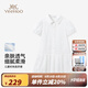 英氏（YEEHOO）女童裙子兒童衣服夏季時(shí)尚甜美休閑風(fēng)連衣裙夏裝新款透氣中大童裝 淡雅白茶白色 140