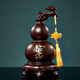 鹿色實(shí)木擺件工藝品高級(jí)感客廳玄關(guān)辦公室黑檀木雕刻福祿葫蘆紅木制家 黑檀木精雕[高50CM]單個(gè)