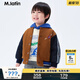 馬·拉丁（M.Latin）/童裝兒童棉服夾克冬新款男小童撞色感繡花夾棉棒球服 黃棕色 120cm