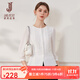 經(jīng)典故事（JANE STORY）2025新款別致漂亮圓領(lǐng)襯衫女春秋雪紡衫上衣修身氣質(zhì)內(nèi)搭白色襯衣 白色 XL
