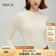 PRICH【可機洗100%綿羊毛】秋冬高領(lǐng)修身純色針織打底衫女 39象牙白 S 160
