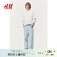 H&M男裝牛仔褲夏季復(fù)古高腰直筒寬松時(shí)尚男士長(zhǎng)褲1130309 淺牛仔藍(lán) 34 175/86