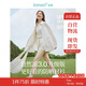 茵曼UPF100+防曬衣女夏時尚襯衫外套 淺杏白 S