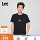 Lee25新品標(biāo)準(zhǔn)版圓領(lǐng)方型印花Logo摩登中性男短袖T恤