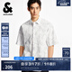 杰克·瓊斯（JACK&JONES）男裝夏季新款寬松滿印圖案休閑日常寬松翻領(lǐng)短袖襯衫225204021 A06本白色 常規(guī) M